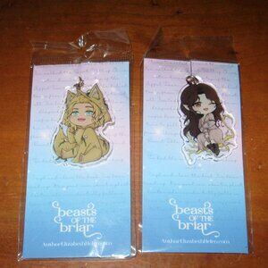 2 Beasts of the Briar Charms Keychains NIP Elizabeth Helen Fantasty Anime Merch